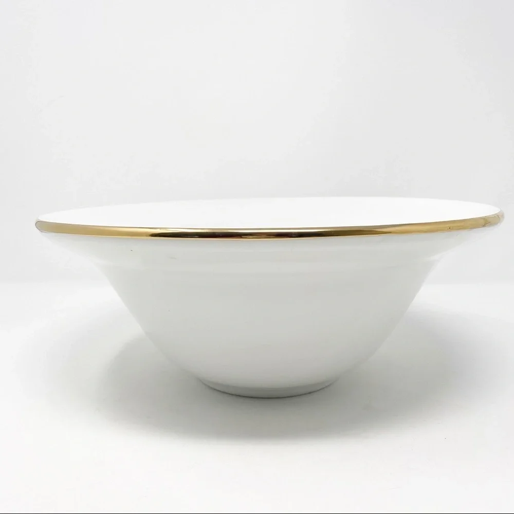 PIER 1 Pier Classic Porcelain Gold Rim Pasta Bowl